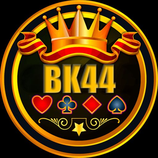 BK44 cartoon-style gaming characters with coins, mobile app visuals, and a celebratory casino mood